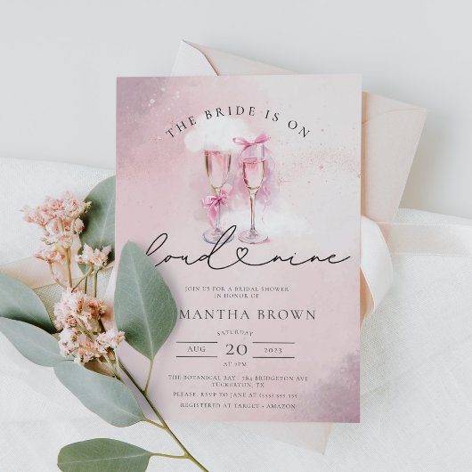 Bruid op Cloud 9 Roos Goud Elegant Vrijgezellenfee Kaart