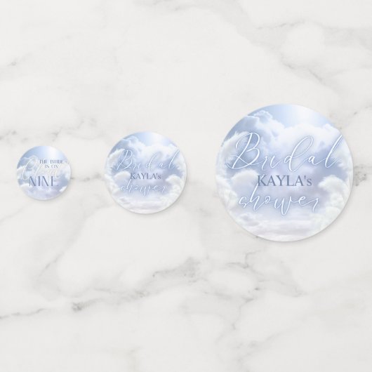 Bruid op Cloud Nine 9 | Pampa's, wolken, blauwe lu Confetti (Achterkanten)