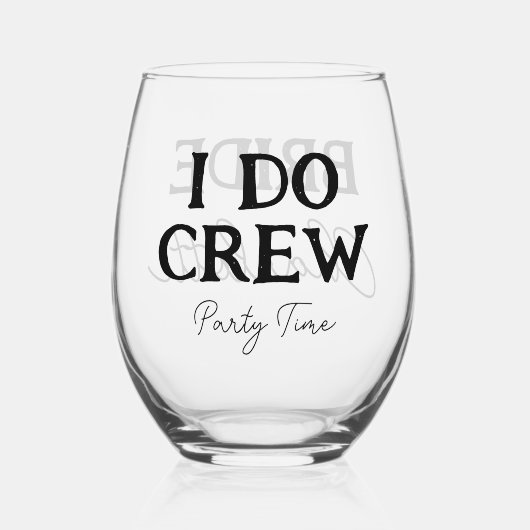 Bruid Op Een Afstandsfeest Naam Wijnglas Zonder Voet (Achterkant)