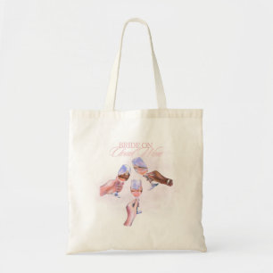 Bruid op Wijnwolk Grappig Bruiloftsfeest Design Tote Bag