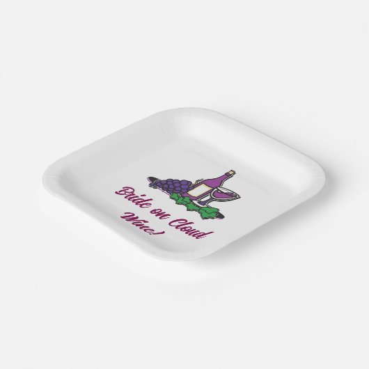 Bruid op Wijnwolk! Papieren Bordje (Gebogen)