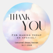 Bruid op wolk 9 Kleurrijke Pastel Bruidsdouche Ronde Sticker (Voorkant)