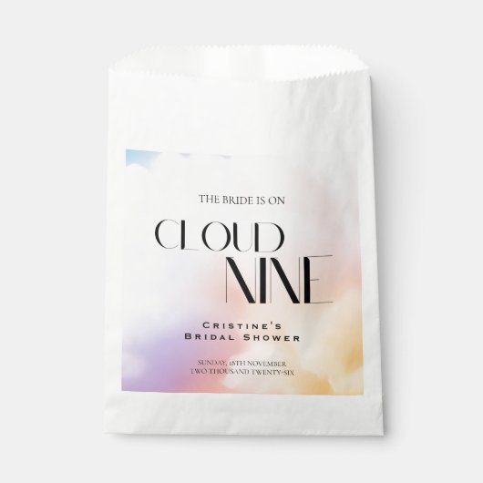 Bruid op wolk 9 Kleurrijke Pastel Vrijgezellenfees Bedankzakje (Voorkant)