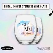 Bruid op wolk 9 Kleurrijke Pastel Vrijgezellenfees Wijnglas Zonder Voet