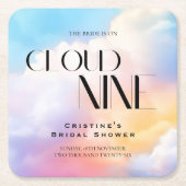 Bruid op wolk 9 Kleurrijke Pastelkleurige Bruidsdo Kartonnen Onderzetters (Voorkant)