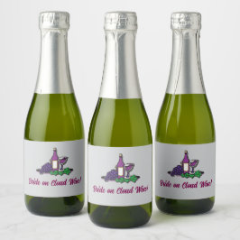 Bruid op wolk wijn! sparkling wijnetiket