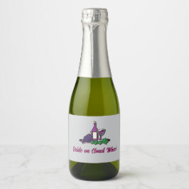 Bruid op wolk wijn! sparkling wijnetiket