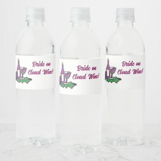 Bruid op wolk wijn! waterfles etiket (Flessen)