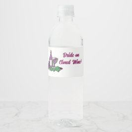 Bruid op wolk wijn! waterfles etiket