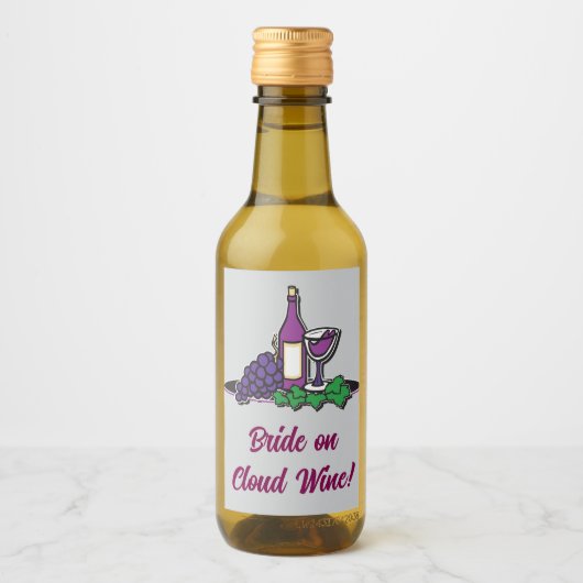 Bruid op wolk wijn! wijn etiket (Voorkant)