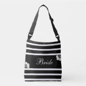 Bruid op zwart-wit gestreepte crossbody tas (Voorkant)