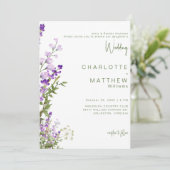 Bruid Ouders Lavendel Fotobruiloft Kaart (Staand voorkant)
