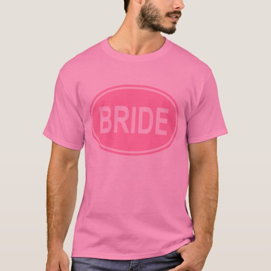 Bruid Ovaal Design in Roze T-shirt (Voorkant)