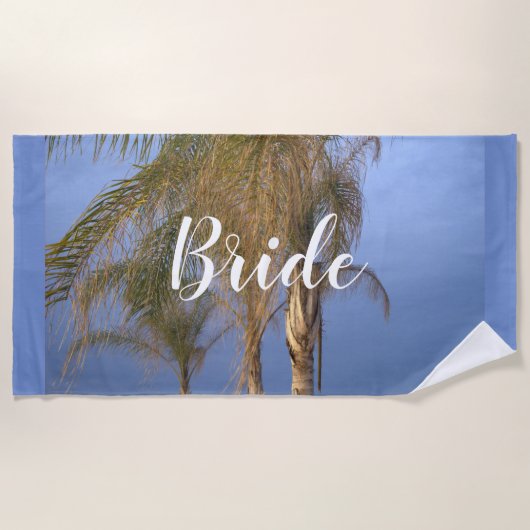 Bruid Palmboom Strandhanddoek Strandlaken (Voorkant)