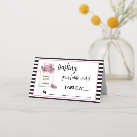 BRUID Paris Couture Feestelijke Dames Bruisfeest Plaatskaartje (Voorkant)