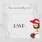 Bruid Pauwveren Trouw RSVP Kaart (Voorkant / Achterkant)