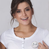 Bruid Peach Bloemen Bachelorette Ronde Button 5,7 Cm