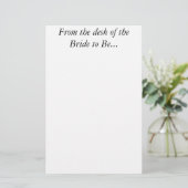 Bruid Persoonlijke Aangepaste Brief Trouwbriefpapi Briefpapier (Staand voorkant)