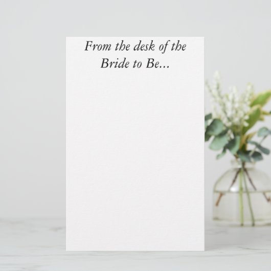 Bruid Persoonlijke Aangepaste Brief Trouwbriefpapi Briefpapier (Staand voorkant)