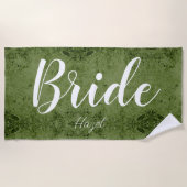 Bruid Persoonlijke Bachelorette Bruid Script Wit Strandlaken (Voorkant)