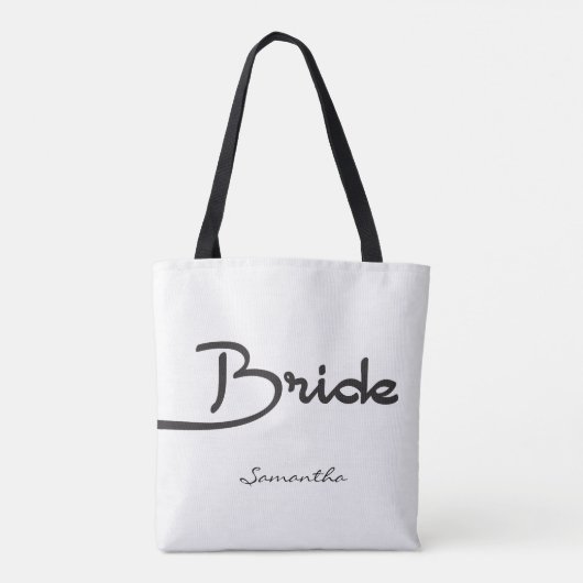 Bruid, Persoonlijke Naam, Script Tote Bag (Achterkant)