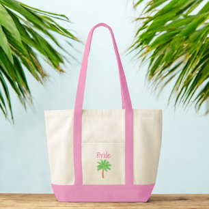 Bruid Preppy Palm Tree Honeymoon Tote Bag