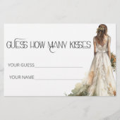 Bruid raden hoeveel kussen bruids spel briefpapier (Voorkant)