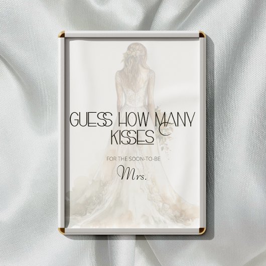 Bruid raden hoeveel kussen bruids spel poster