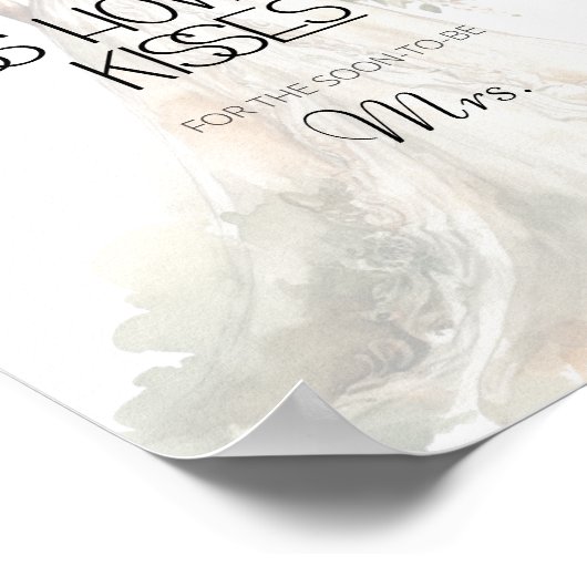 Bruid raden hoeveel kussen bruids spel poster (Hoek)