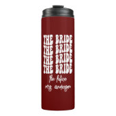Bruid Red Groovy Retro Persoonlijke Bachelorette Thermosbeker (Voorkant)