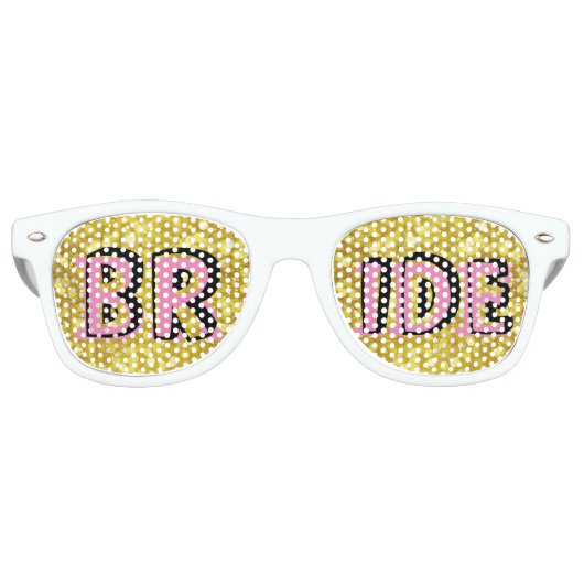 Bruid retro bril glitter / Feest Zonnebril (Voorkant)