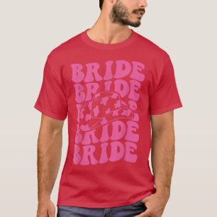 Bruid Retro Groovy Rodeo Cowgirl Bachelorette Fees T-shirt