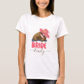 Bruid Retro Sloth Groovy Aangepaste Naam Bachelore T-shirt (Voorkant)