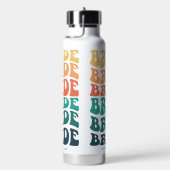 Bruid Retro Tekst Regenboog Custom Waterfles (Rechts)