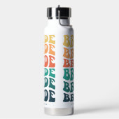 Bruid Retro Tekst Regenboog Custom Waterfles (Links)