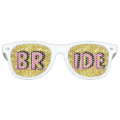 Bruid retro zonnebril glitters / Feest Zonnebril (Voorkant)