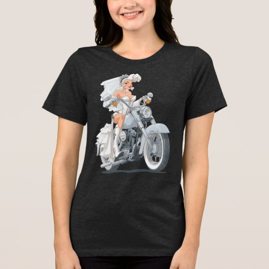 Bruid Rijder Tri-Blend Shirt (Voorkant)
