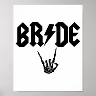 Bruid Rock N Roll Skelet Hand Halloween Bachelor Poster
