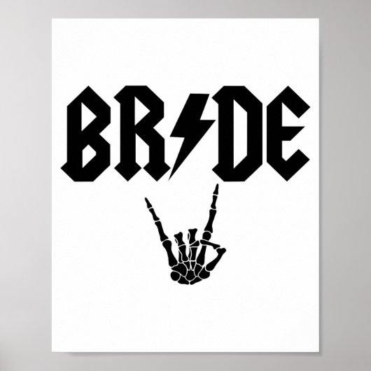 Bruid Rock N Roll Skelet Hand Halloween Bachelor Poster (Voorkant)