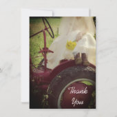 Bruid Rode Tractor Land Boerderij Bruiloft Dank u Bedankkaart (Voorkant)