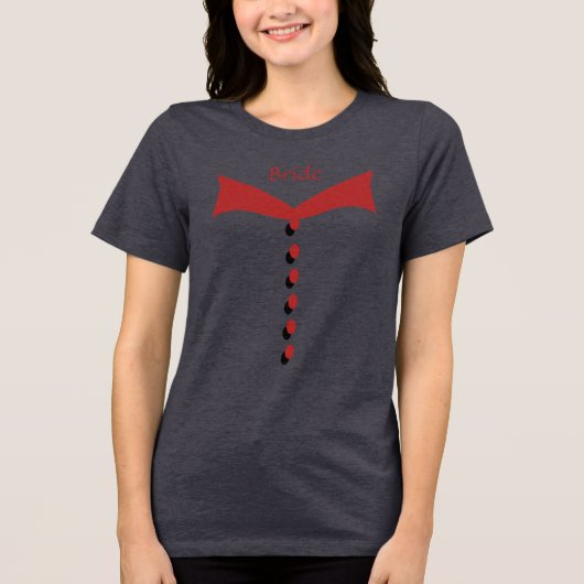Bruid Rood Bruiloft T-shirt (Voorkant)