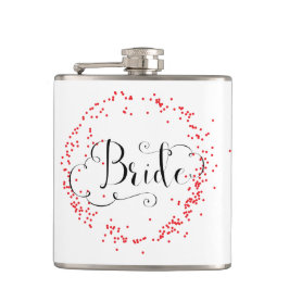 Bruid Rood Confetti - Fles Heupfles