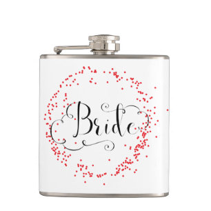 Bruid Rood Confetti - Fles Heupfles