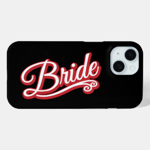 Bruid rood/wit op zwart iPhone 15 case