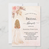 Bruid roos gouden pampas gras Vrijgezellenfeest Kaart (Voorkant)