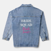 Bruid Roze Aangepaste Naam Trouw Bachelorette  Denim Jacket (Achterkant)