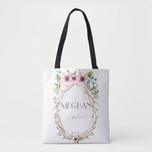 Bruid  Roze Anemoon Bloemen Tote Bag (Voorkant)