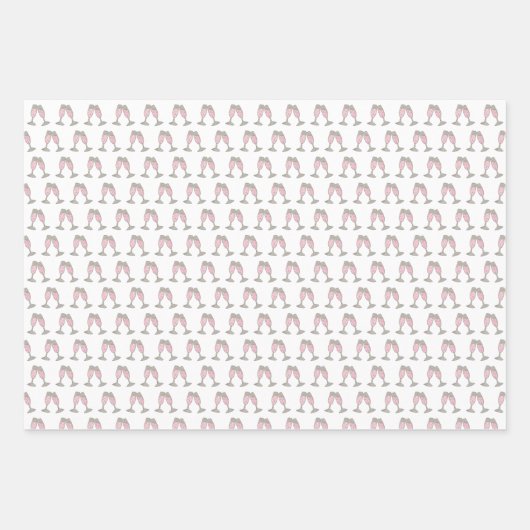 Bruid Roze Champagne Diamanten Bruiloft Feest Inpakpapier Vel (Voorkant 3)