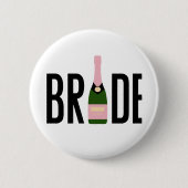 Bruid Roze Champagne Meisjes Ronde Button 5,7 Cm (Voorkant)