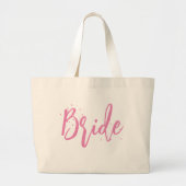 Bruid Roze Cute Leuke Calligrafie Script Eenvoudig Grote Tote Bag (Voorkant)